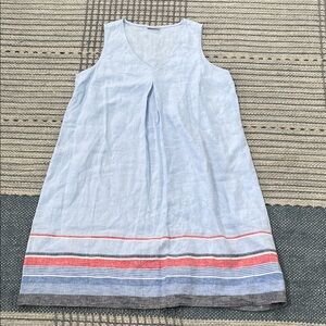 J.Jill Sleeveless Light Blue 100% Linen Dress